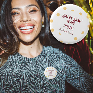 Polka Gold Silvester Party Button
