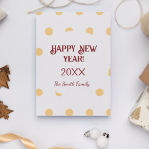 Polka Gold Silvester Party Karte