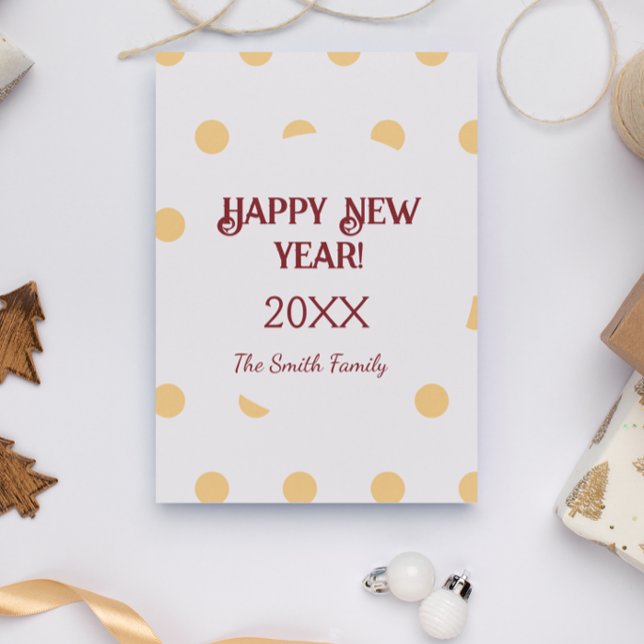 Polka Gold Silvester Party Karte (Polka gold New Year's Eve Party Card)