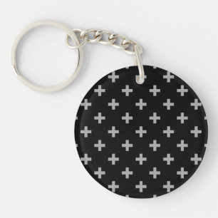 Polka gris croise sur noir