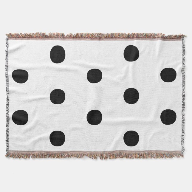 Polka hat ein Schwarz-weißes, feines, elegantes Mu Decke (Vorderseite)