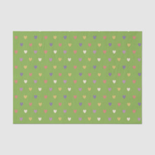 Polka Herzen auf grünem Grün Seidenpapier