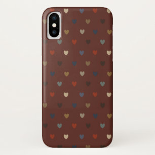 Polka-Herzen auf Kilim-braun Case-Mate iPhone Hülle