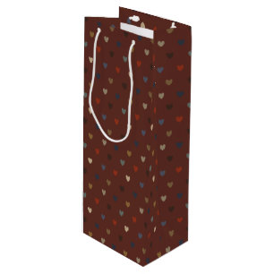 Polka Herzen auf kilim braun Geschenktüte Für Weinflaschen