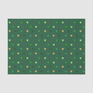 Polka Herzen auf Waldgrün Seidenpapier