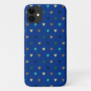 Polka-Herzen in Pfauenblau-Tönen Case-Mate iPhone Hülle