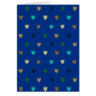 Polka Herzen in pfauenblauen Tönen