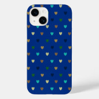 Polka Herzen in pfauenblauen Tönen