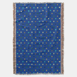 Polka Herzen in pfauenblauen Tönen Decke