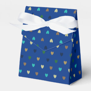 Polka Herzen in pfauenblauen Tönen Geschenkschachtel