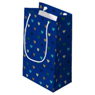 Polka Herzen in pfauenblauen Tönen Kleine Geschenktüte