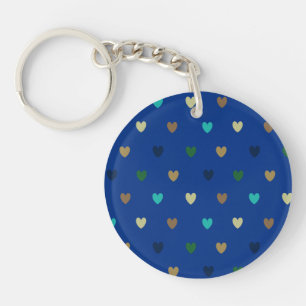 Polka Herzen in pfauenblauen Tönen Schlüsselanhänger