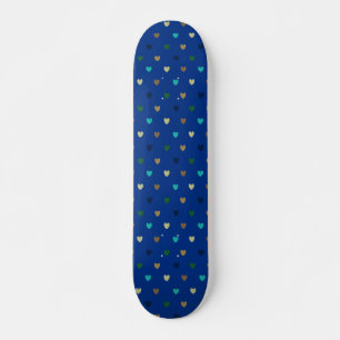 Polka Herzen in pfauenblauen Tönen Skateboard