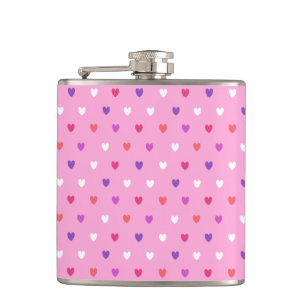 Polka-Herzen pink Flachmann