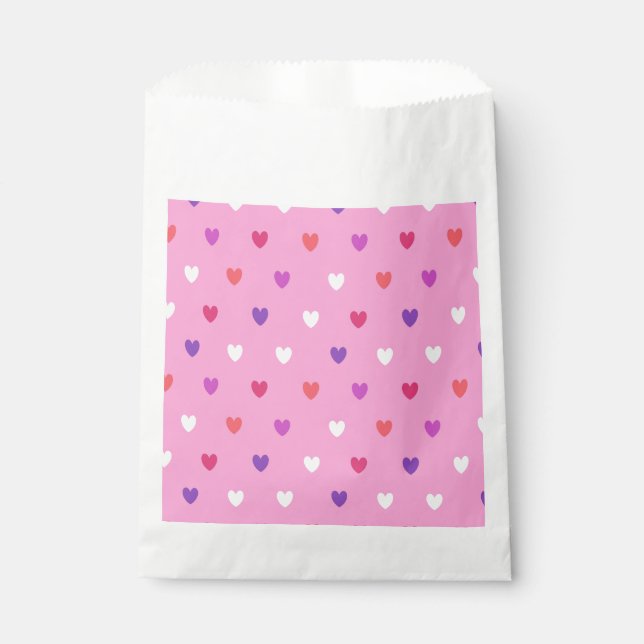 Polka-Herzen pink Geschenktütchen (Vorderseite)