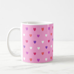Polka-Herzen pink Kaffeetasse