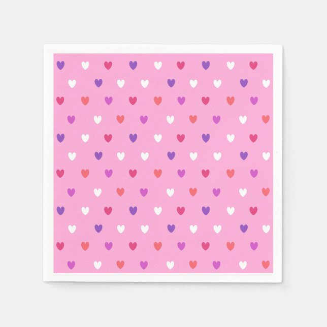 Polka-Herzen pink Serviette (Vorderseite)