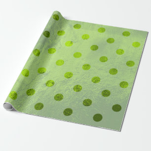 Polka-kleine Punkt-metallisches Glasgrün bedecken Geschenkpapier