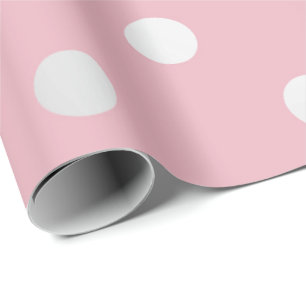 Polka Kleine Punkte Rosa Pulver Blush Silbergrau Geschenkpapier