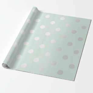 Polka Kleine Punkte Tiffany Aqua Minze Silber Grau Geschenkpapier