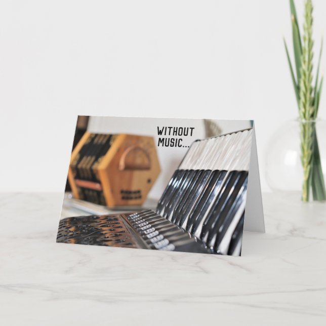 Polka Lover Accordion Accordionist Thinking Sie Karte (Vorderseite)