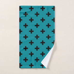 Polka noire croise sur turquoise