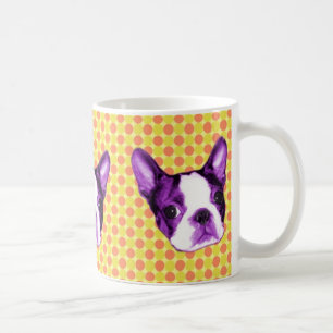 Polka-Punkt-Boston-Terrier-Welpen-Tasse Kaffeetasse