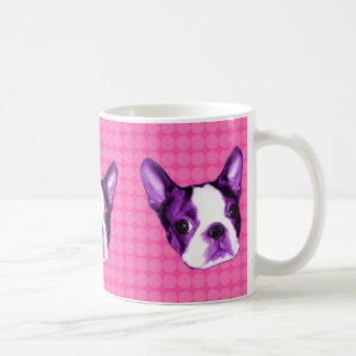 Polka-Punkt-Boston-Terrier-Welpen-Tasse Kaffeetasse
