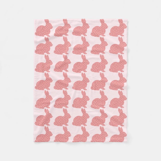 Polka-Punkt-Häschen-Fleece-Decke Fleecedecke (Vorderseite)