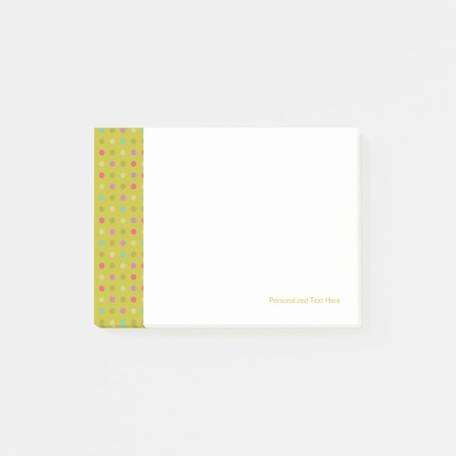 Polka-Punkt-Hintergrundmuster Post-it Klebezettel (Vorderseite)