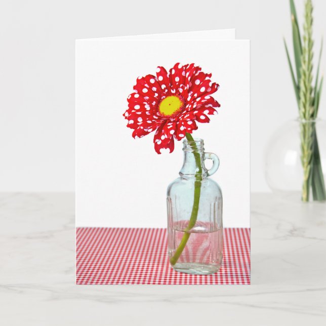 Polka Punkt in Flasche für Freund Karte (Vorderseite)