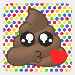 Polka-Punkt-Liebe kacken Emoji Aufkleber
