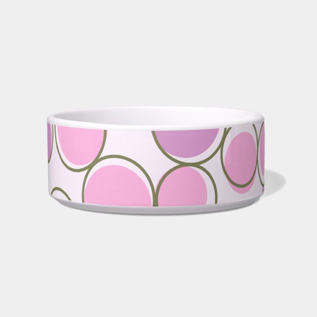 Polka-Punkt-lila rosa Haustier-Schüssel Napf (Vorderseite)