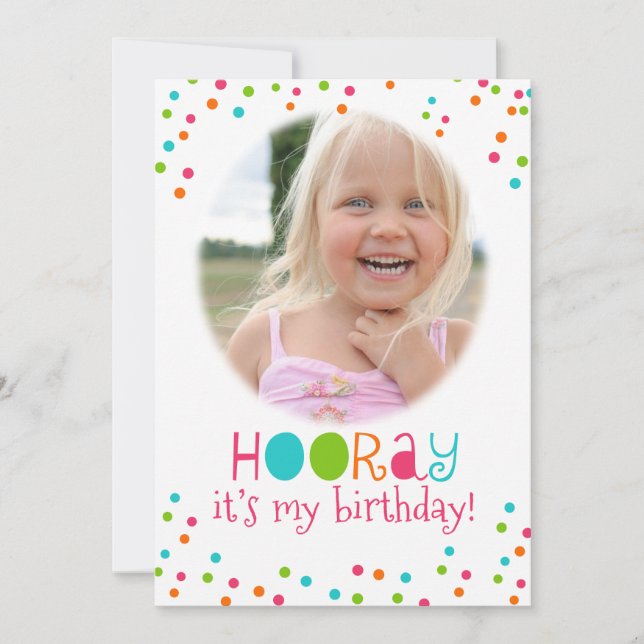 Polka-Punkt-Party-Hooray Einladung (Vorderseite)