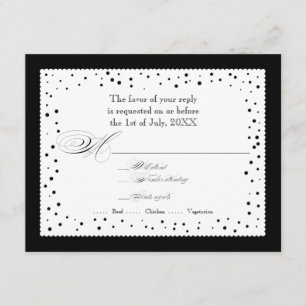 Polka-Punkt-Punkt-Kamm-Muschel-Spitze-Strudel RSVP Karte