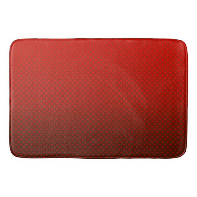Polka Punkt roter Farbverlauf Schwarz Farbe dunkle Badematte (Vorderseite)