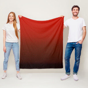 Polka Punkt roter Farbverlauf Schwarz Farbe dunkle Fleecedecke