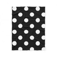 Polka-Punkt-schwarze u. weiße Fleecethrow-Decke