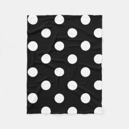 Polka-Punkt-schwarze u. weiße Fleecethrow-Decke Fleecedecke