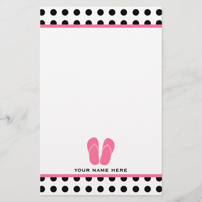 Polka-Punkt u. Rosa drehen Reinfall-Briefpapier um Briefpapier (Vorderseite)
