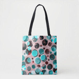 Polka Punkt Wasserfarbe, abstraktes Muster. Tasche