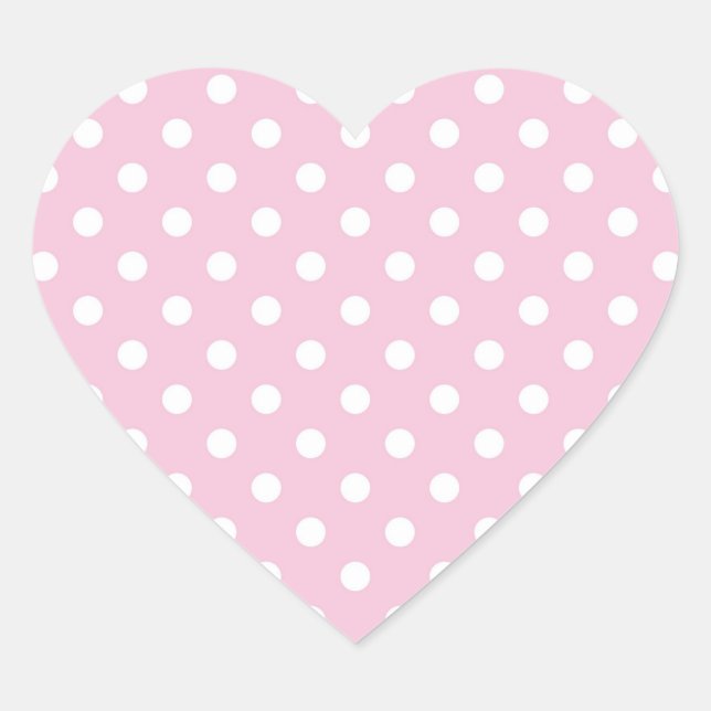 Polka-Punkte auf süß-rosa Hintergrundaufkleber Herz-Aufkleber (Vorderseite)
