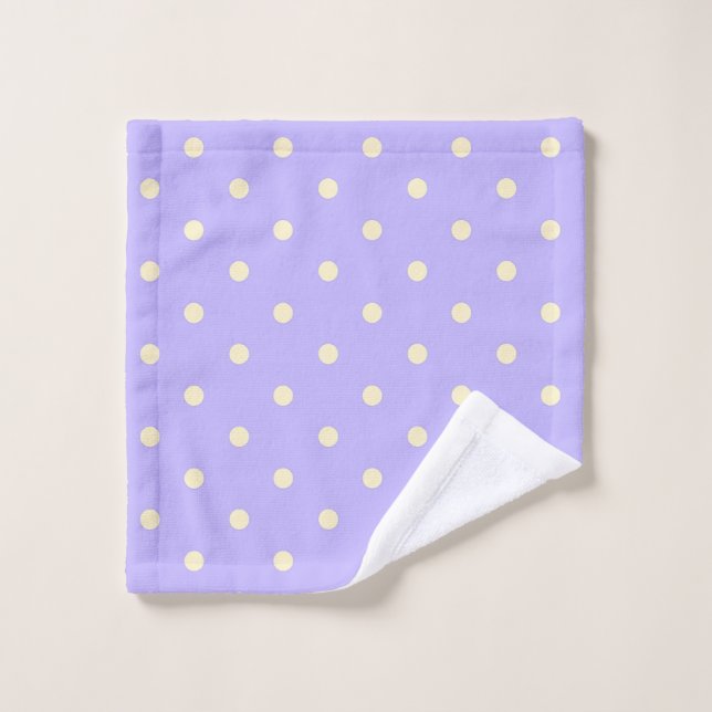 Polka-Punkte, Dots-Lavendel und gelb Waschlappen (Waschlappen)