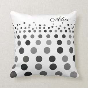 Polka-Punkte entwerfen Trendy Schwarz-weißes Kissen