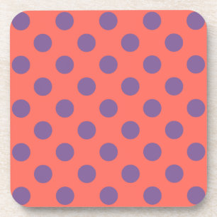 Polka-Punkte für Violette und lebende Korallen Getränkeuntersetzer
