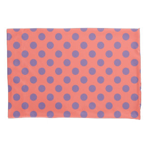 Polka-Punkte für Violette und lebende Korallen Kissenbezug