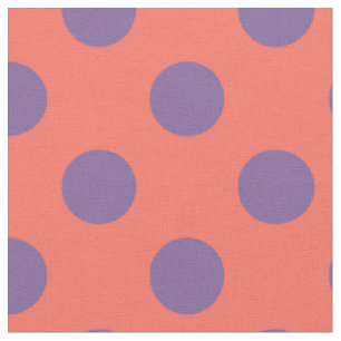 Polka-Punkte für Violette und lebende Korallen Stoff