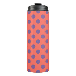 Polka-Punkte für Violette und lebende Korallen Thermosbecher