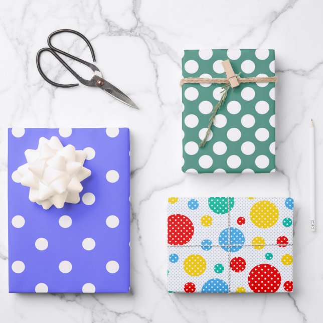 Polka Punkte  Geschenkpapier Set (Vorderseite)