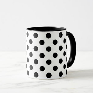 Polka Punkte im Mittelalter-Stil Schwarz auf Weiß Tasse